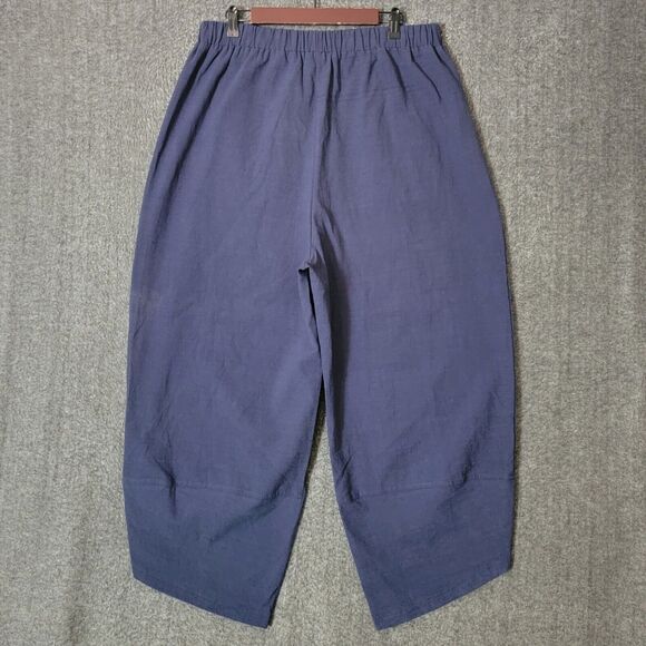 Gracila Pants Womens 4XL Blue Wide Leg Elastic Waist Pull On Tulip Hem Crop - Picture 10 of 15